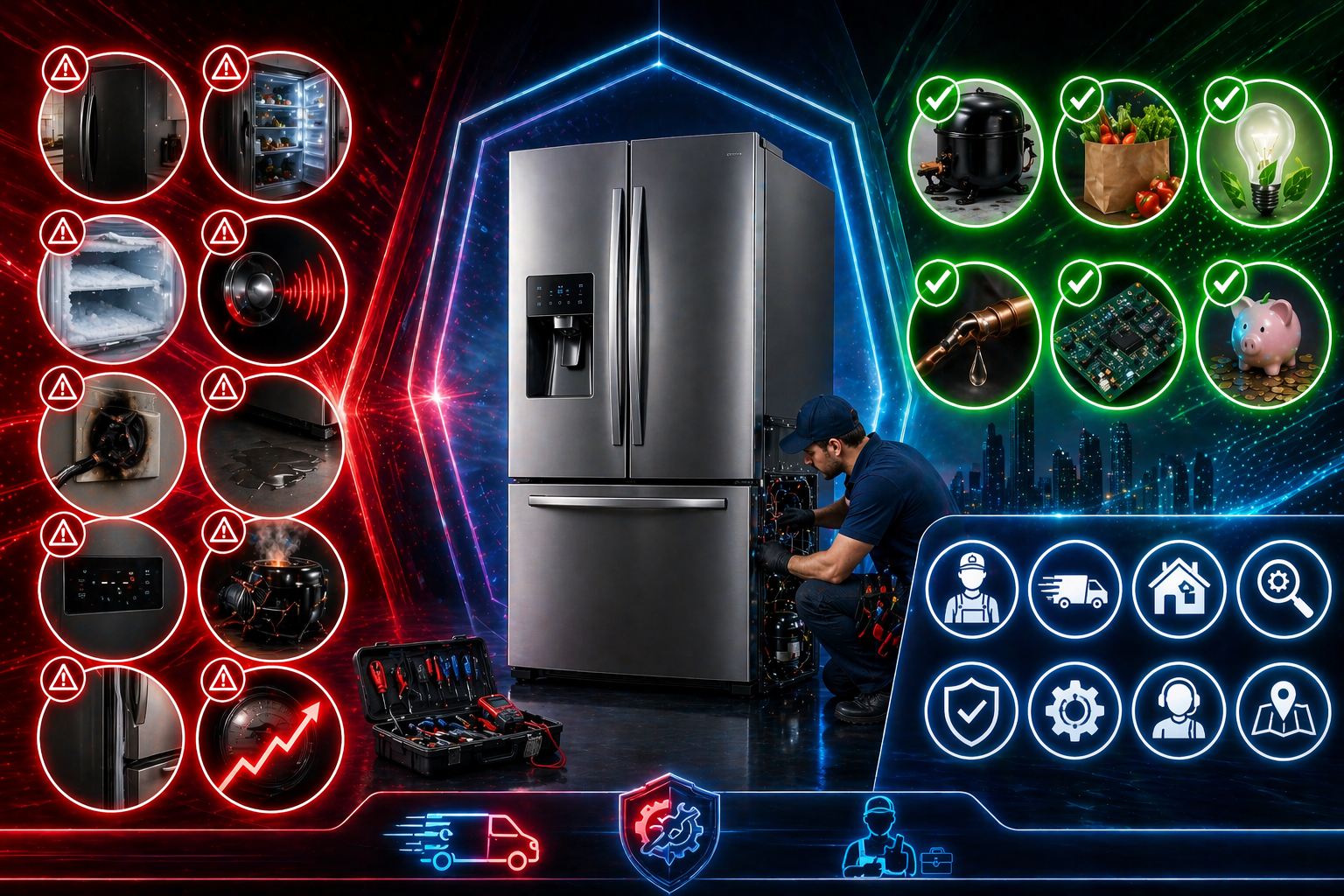 Técnico de servicio Frigidaire Panamá reparando nevera a domicilio