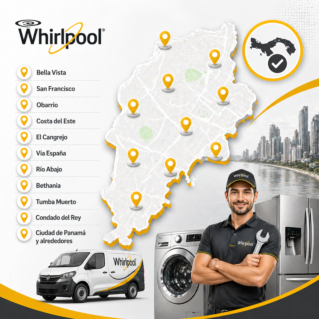 reparación de lavadoras Whirlpool Panamá