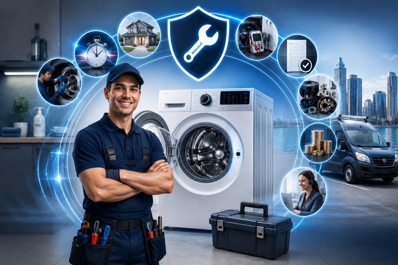 Técnico reparando lavadora Electrolux en Panamá